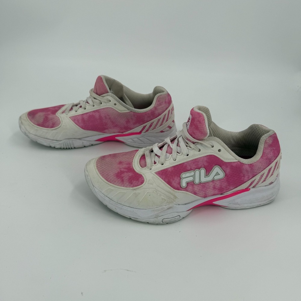 Fila Volley Zone Pickleball Shoes Womens Size 10 Pink White Tie Dye 5PM01806-669